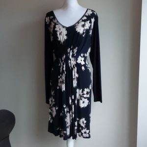 Simply Vera Wang Black Floral Dress XL